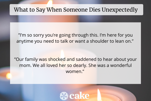 What To Say When Someone Dies Cake Blog